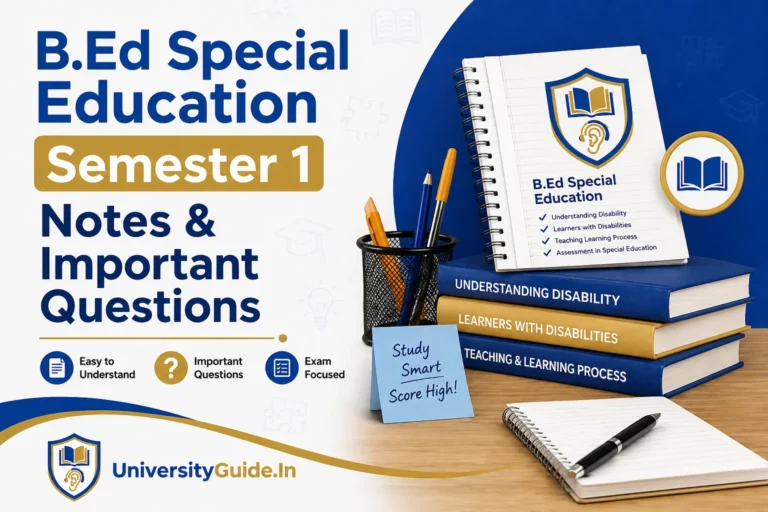 B.Ed Special Education Semester 1