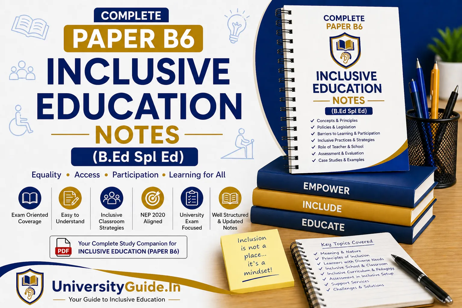 Complete Paper B6 Inclusive Education Notes (B.Ed Spl Ed)